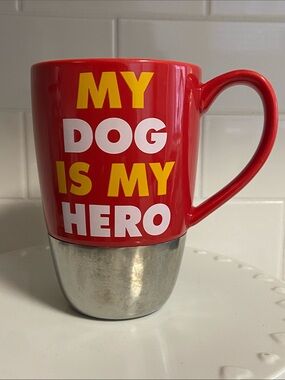 Disney Red My Dog is My Hero Ceramic Mug with Yellow and White Lettering